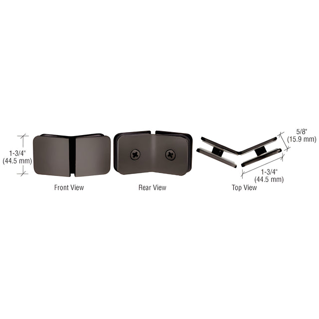 CRL Oil Rubbed Bronze 135 Degree Traditional Style Glass Clamp