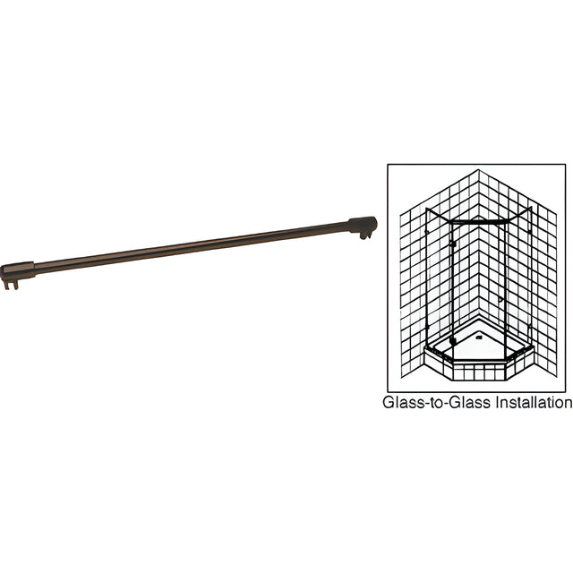 CRL Oil Rubbed Bronze 39" Sleeve-Over Glass-To-Glass Support Bar for 3/8" to 1/2" Thick Glass
