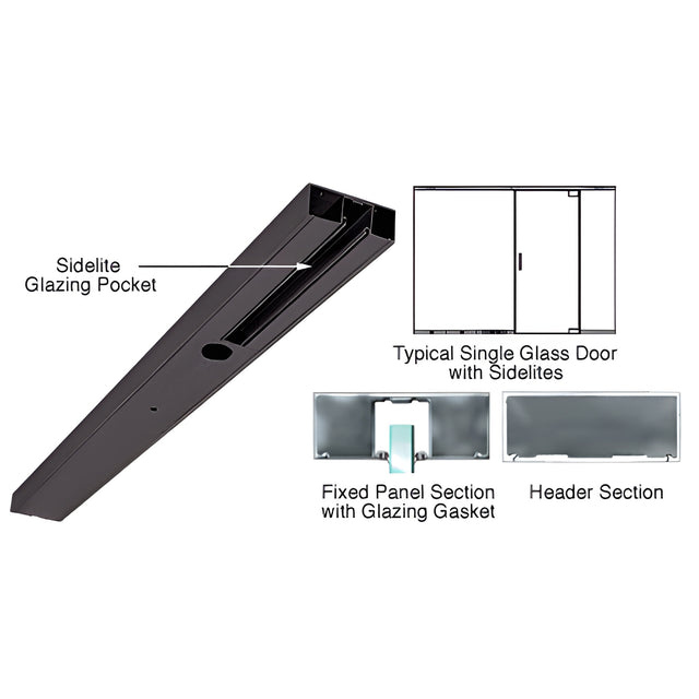 CRL Oil Rubbed Bronze 4" One Pocket Sided Door Header Custom Length