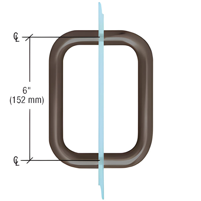 CRL Oil Rubbed Bronze 6" BM Series Back-to-Back Handle Without Metal Washers