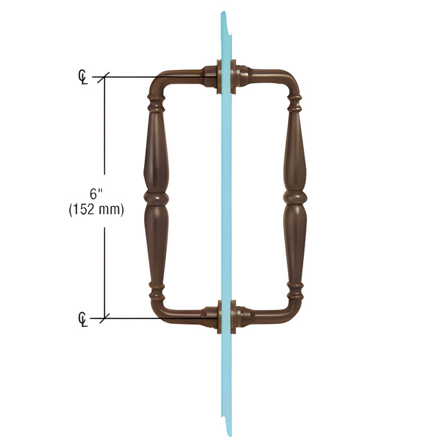 CRL Oil Rubbed Bronze 6" Victorian Style Back-to-Back Pull Handle