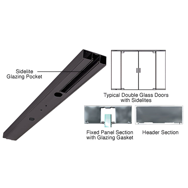 CRL Oil Rubbed Bronze Custom Length 4-1/2" One Pocket Double Sided Door Header