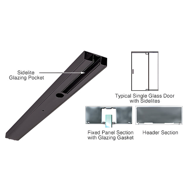 CRL Oil Rubbed Bronze Custom Length 4-1/2" One Pocket Single Sided Door Header