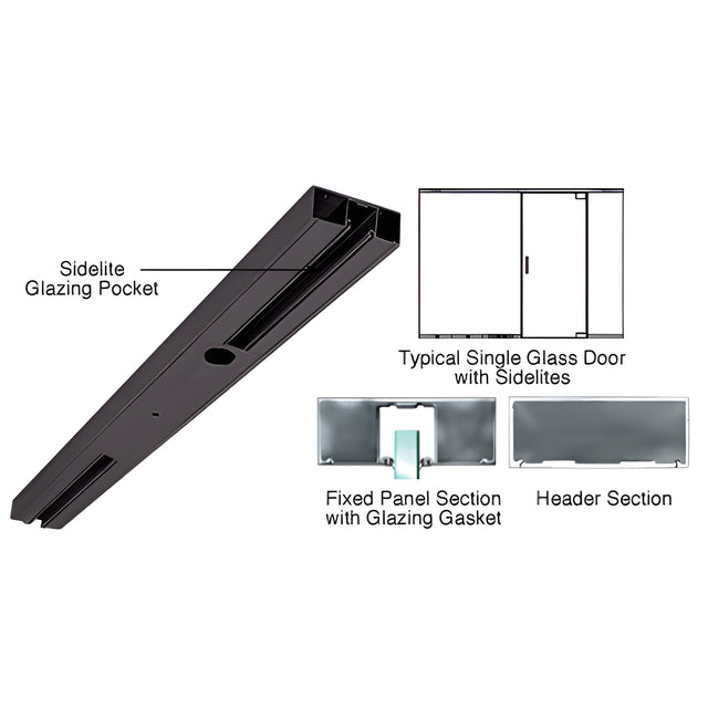 CRL Oil Rubbed Bronze Custom Length 4-1/2" Two Pocket Single Sided Door Header