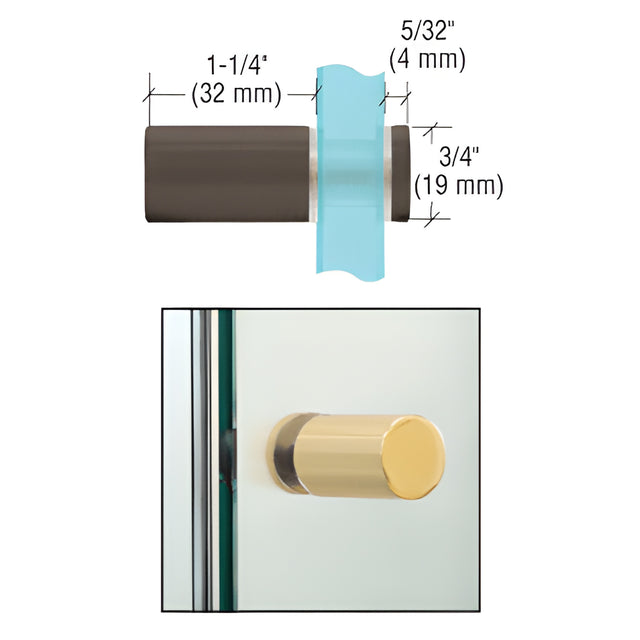 CRL Oil Rubbed Bronze Cylinder Style Single-Sided Shower Door Knob