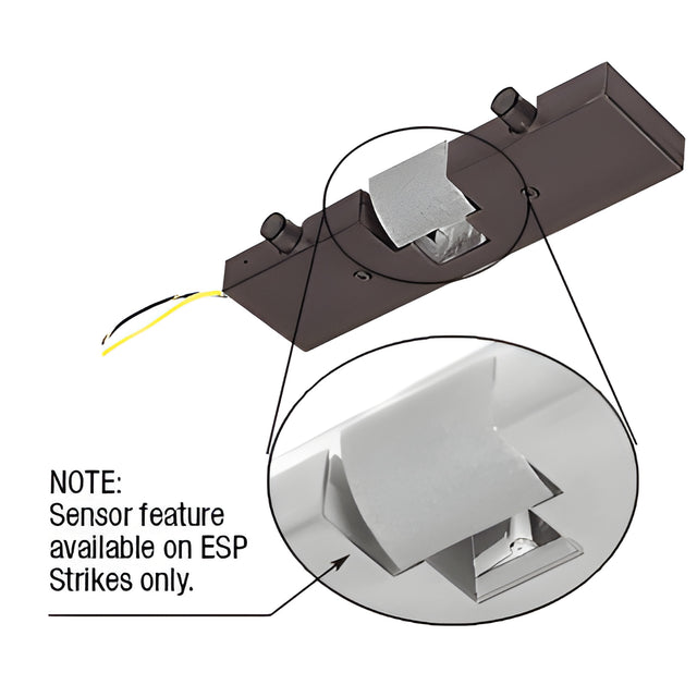 CRL Oil Rubbed Bronze Electric Strike With Sensor for Single Doors- Fail Secure