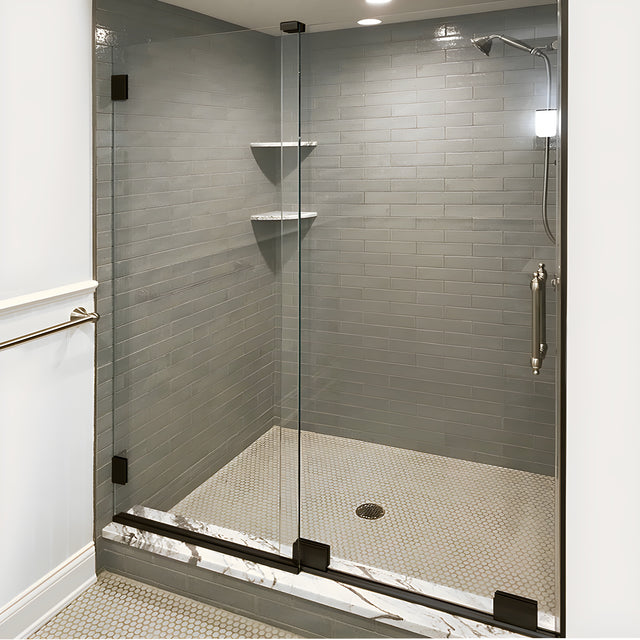 CRL Oil Rubbed Bronze Essence® Series Basic Sliding Shower Door Kit with Squared Corner Rollers
