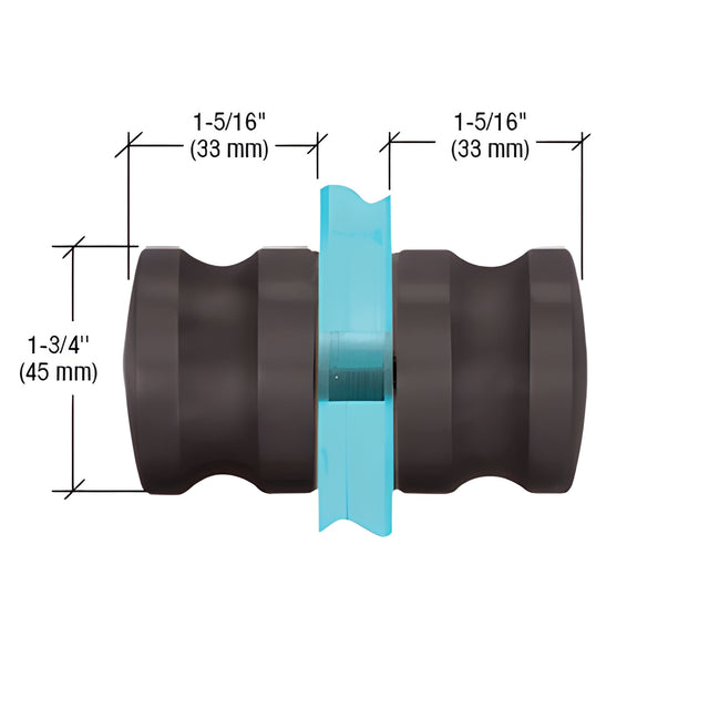 CRL Oil Rubbed Bronze Euro Style Back-to-Back Shower Door Knobs