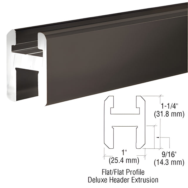 CRL Oil Rubbed Bronze Flat/Flat Profile Deluxe Shower Door Header Kit - 95"