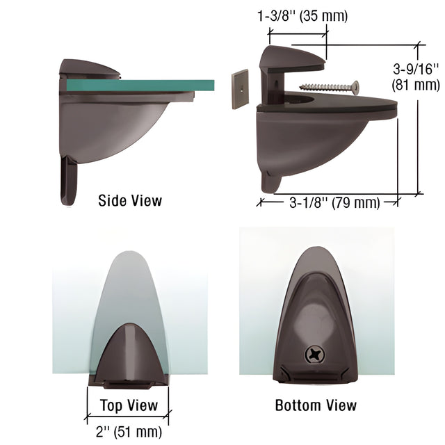 CRL Oil Rubbed Bronze Heavy-Duty Adjustable Shelf Bracket