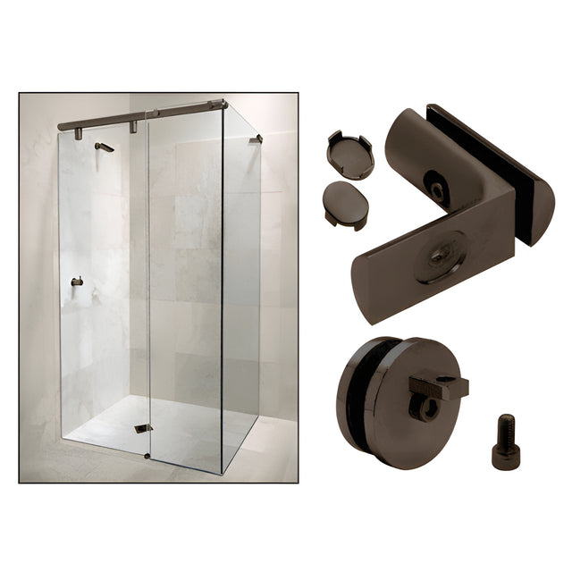 CRL Oil Rubbed Bronze Hydroslide 90 Degree Wall-to-Glass Sliding Shower Door Accessory Kit