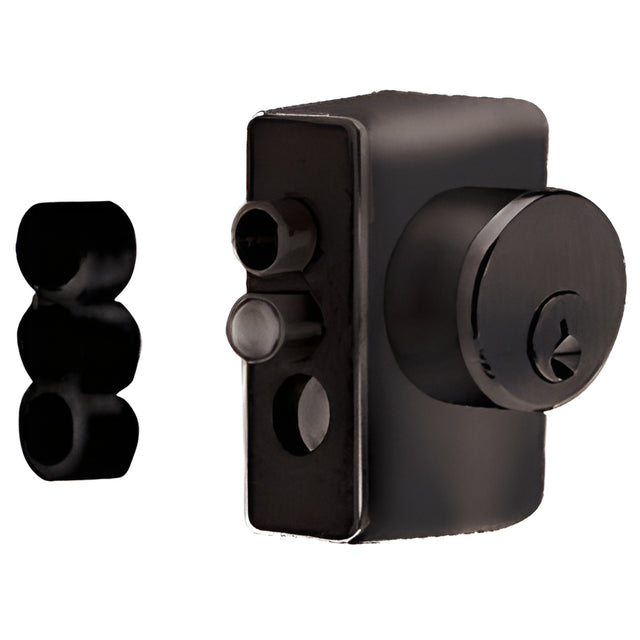 CRL Oil Rubbed Bronze Left Hand Keyed Access Device for Glass Door Panic and Deadbolt Handle