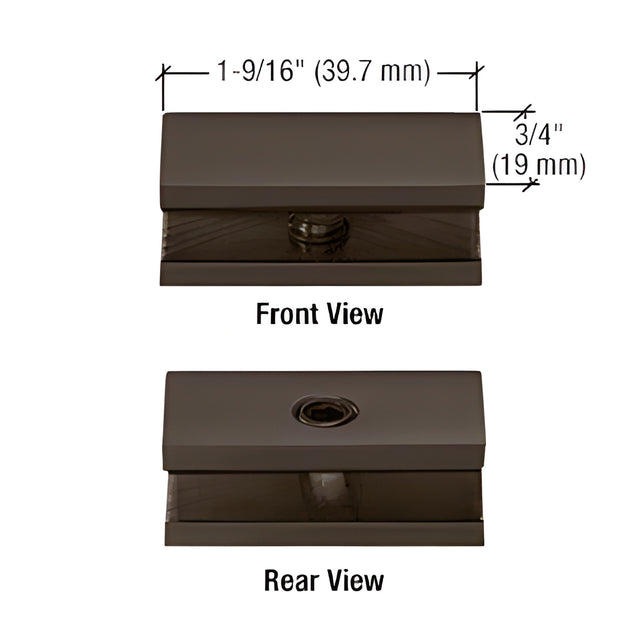 CRL Oil Rubbed Bronze No-Drill Fixed Panel Glass Clamp