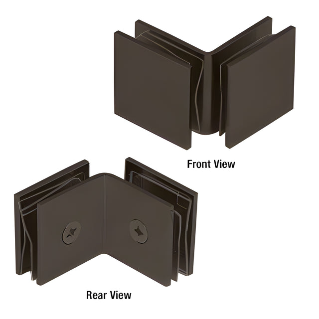 CRL Oil Rubbed Bronze Open Face 90 Degree Square Glass Clamp