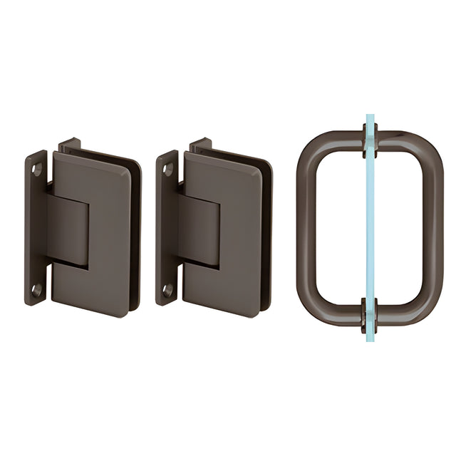 CRL Oil Rubbed Bronze Pinnacle Shower Pull and Hinge Set