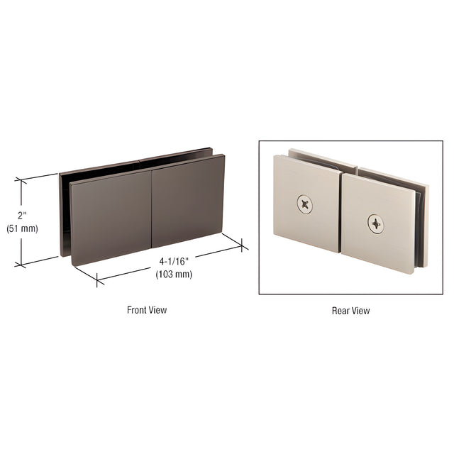 CRL Oil Rubbed Bronze Square 180 Degree Glass-to-Glass Movable Transom Clamp