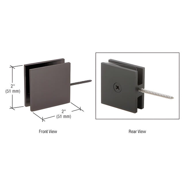 CRL Oil Rubbed Bronze Square Wall Mount Movable Transom Clamp