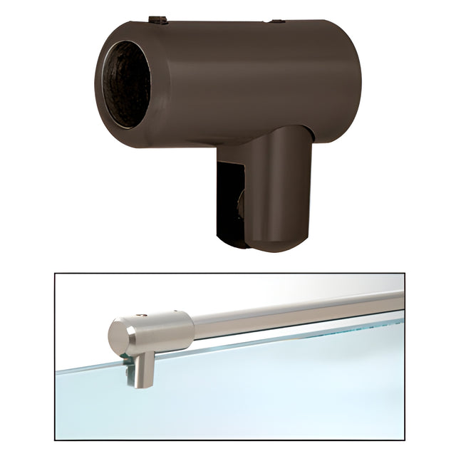 CRL Oil Rubbed Bronze Support Bar U-Bracket for 3/8" and 1/2" Glass