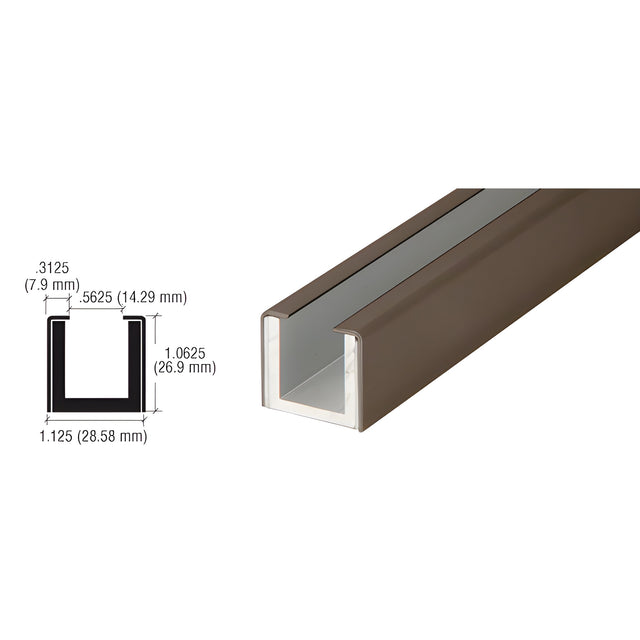 CRL Oil Rubbed Bronze Wet / Dry Glaze 1" Deep U-Channel Custom Length