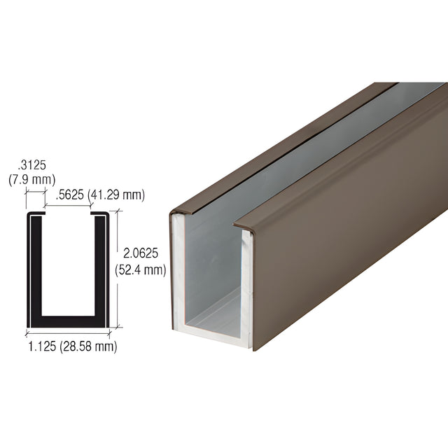 CRL Oil Rubbed Bronze Wet / Dry Glaze 2" Deep U-Channel Custom Length