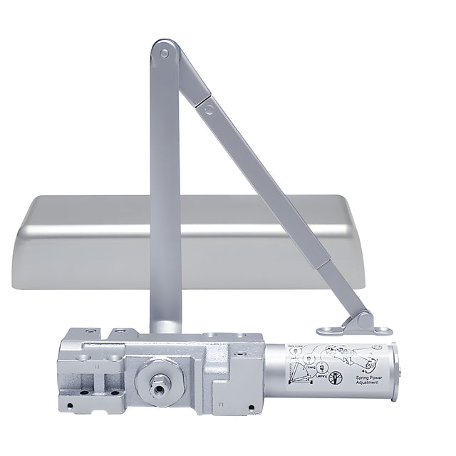 CRL Aluminum Adjustable Spring Power Size 1-6 Delayed Action Cast Iron Surface Mount Door Closer