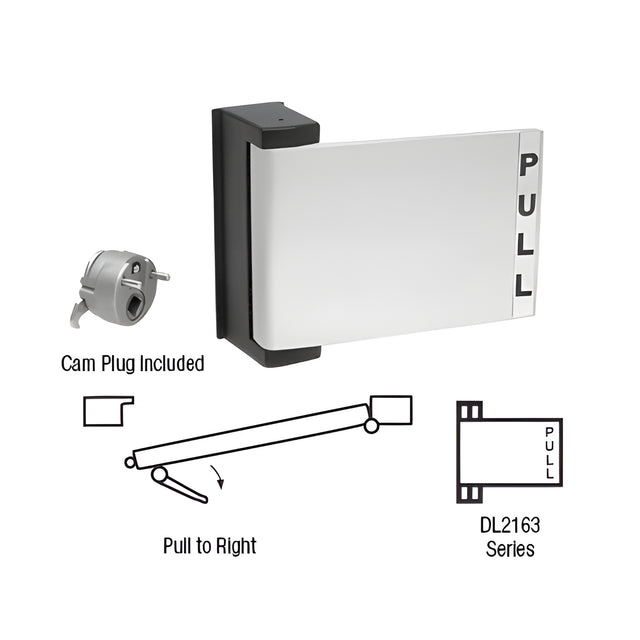 CRL Aluminum Universal Push-Pull Paddle Handle - Pull to Right