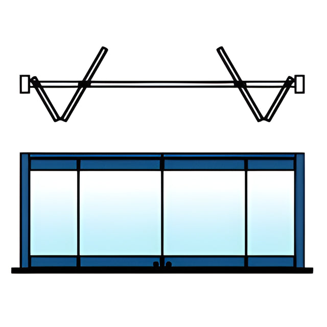 CRL Painted 4-Panel Bipart Overhead Track Half Bi-Fold Door Configuration