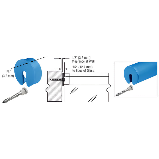 CRL Painted Stabilizing End Cap for 3" Cap Railing