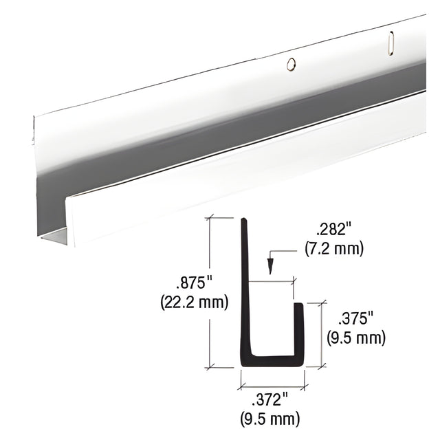 CRL Polished 1/4" Standard Aluminum J-Channel