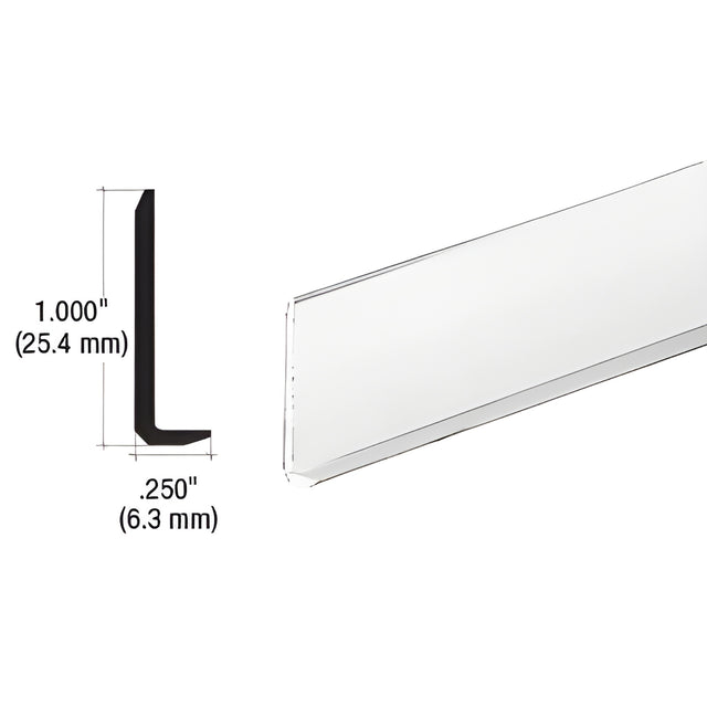 CRL Polished Aluminum 1/4" L-Bar Extrusion