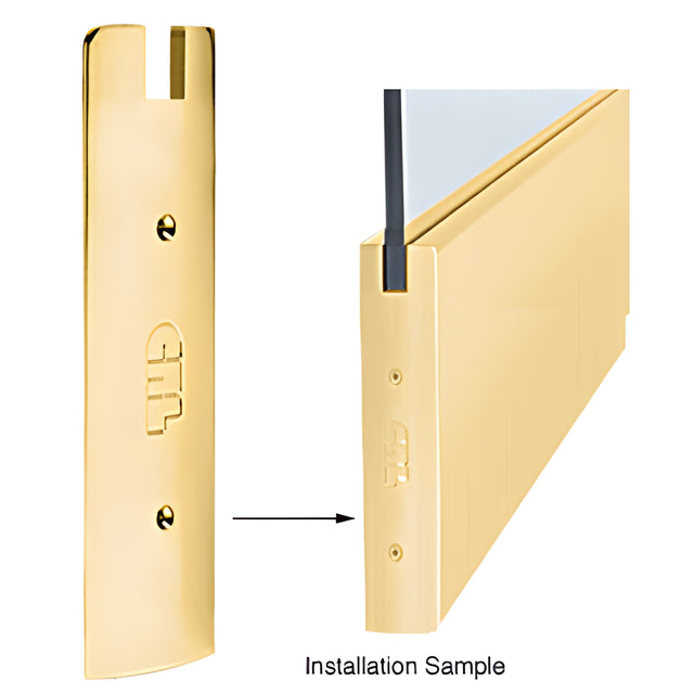CRL Polished Brass 10" Square End Cap for Sidelite Rail- 3/4" Glass