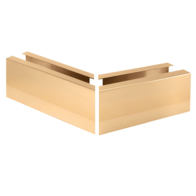 CRL Polished Brass 12" 135 Degree Mitered Corner Cladding for L25S Series Heavy-Duty Square Base Shoe