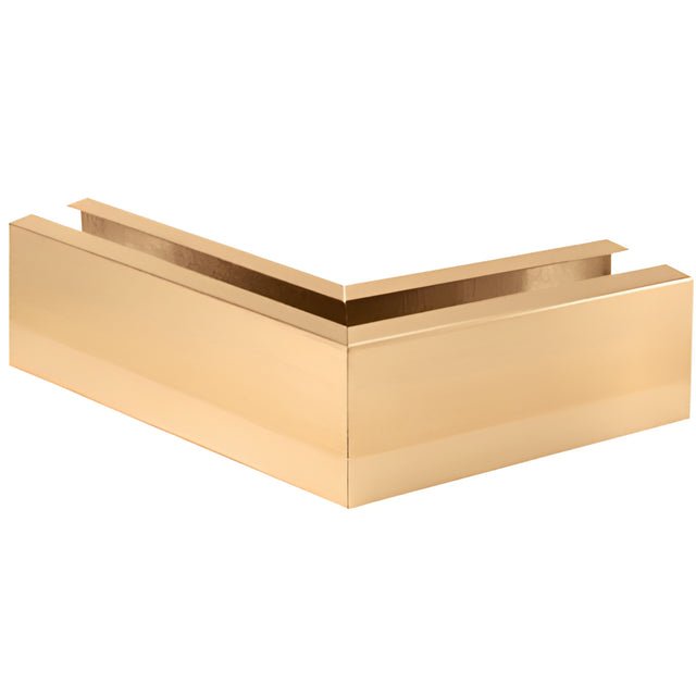 CRL Polished Brass 12" 90º Mitered Corner Cladding for B5L Series Low Profile Base Shoe