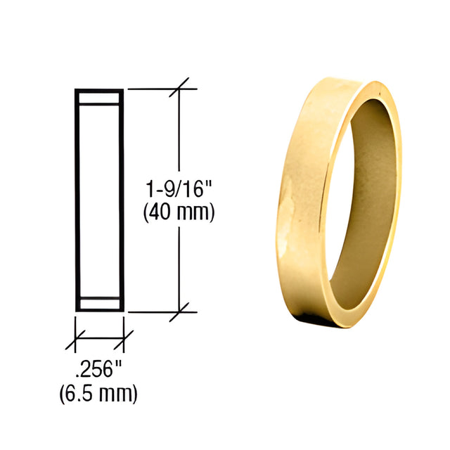 CRL Polished Brass .256" Straight Cylinder Ring