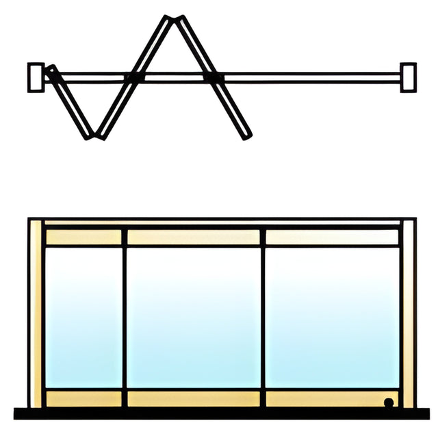 CRL Polished Brass 3-Panel Overhead Track Half Leaf Bi-Fold Door Configuration