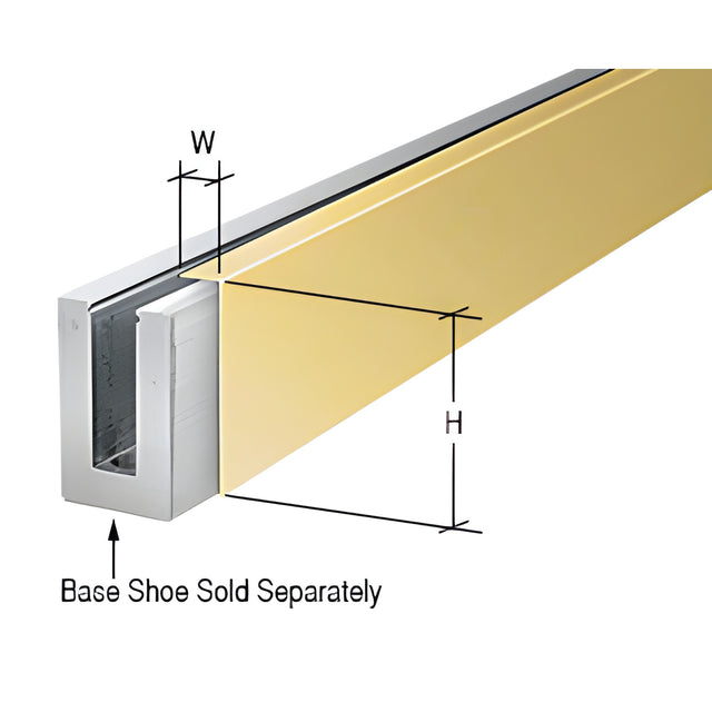 CRL Polished Brass 3 m Cladding for L56S, L21S, and L25S Series Square Aluminum Base Shoe
