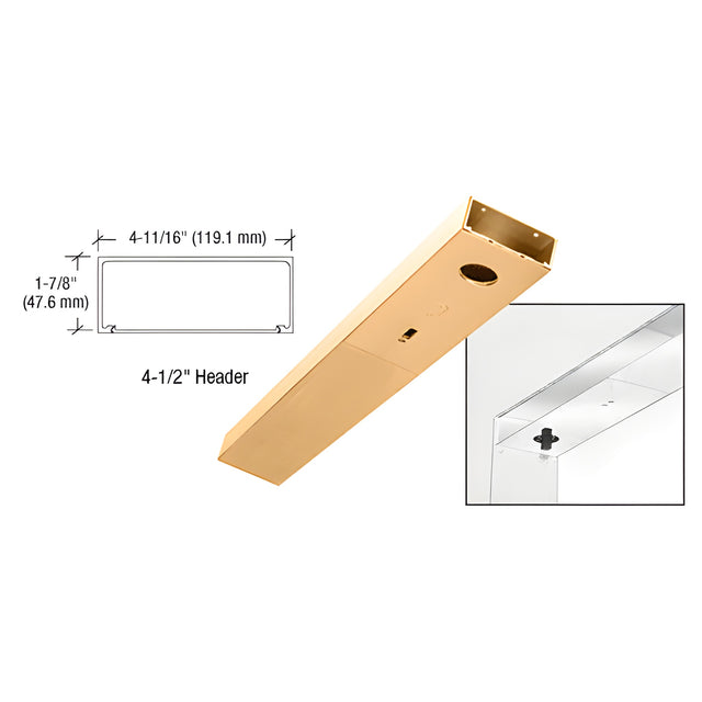 CRL Polished Brass 4-1/2" x 36" Single Door Header