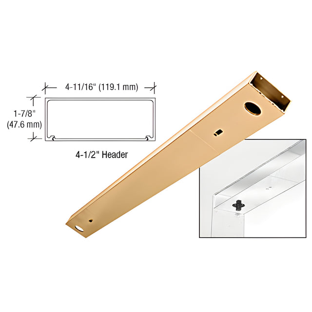 CRL Polished Brass 4-1/2" x 72" Double Door Header