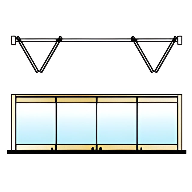 CRL Polished Brass 4-Panel Bipart Overhead Track Full Bi-Fold Door Configuration
