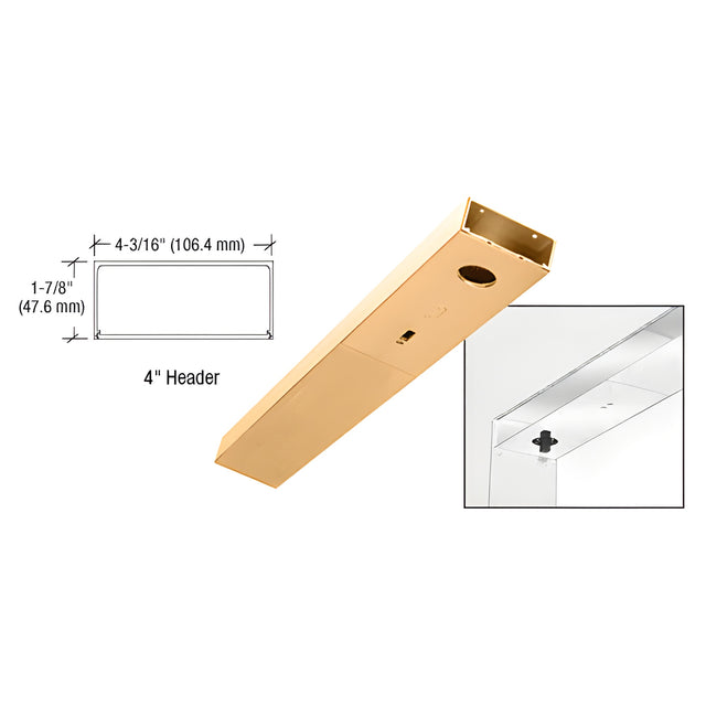 CRL Polished Brass 4" x 36" Single Door Header
