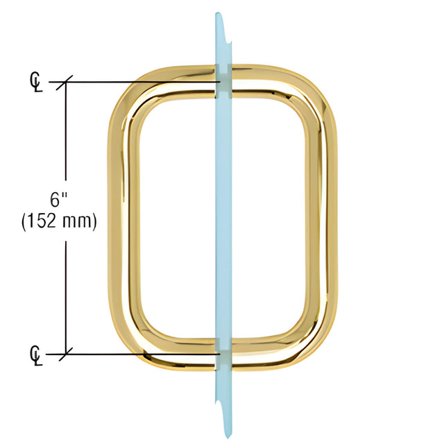 CRL Polished Brass 6" BM Series Back-to-Back Handle Without Metal Washers