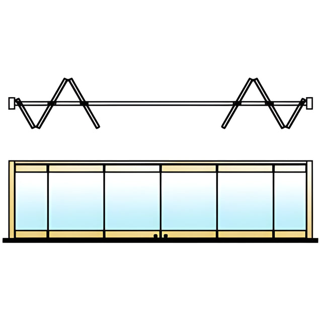 CRL Polished Brass 6-Panel Bipart Overhead Track Half Bi-Fold Door Configuration