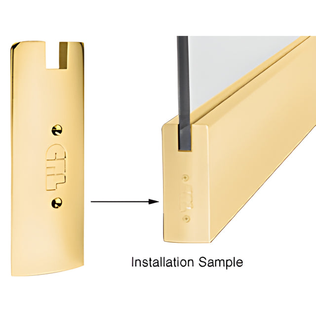 CRL Polished Brass 6" Square End Cap for Sidelite Rails