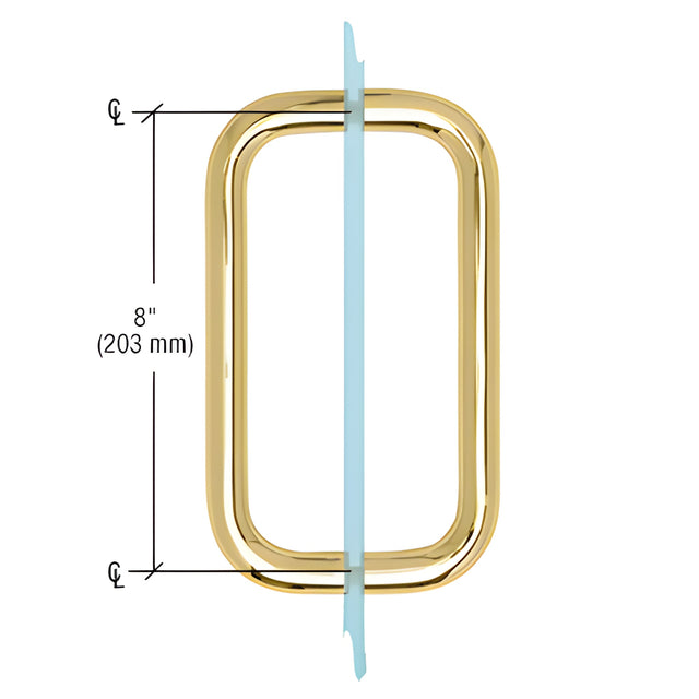 CRL Polished Brass 8" BM Series Back-to-Back Handle Without Metal Washers