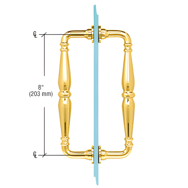 CRL Polished Brass 8" Victorian Style Back-to-Back Pull Handles