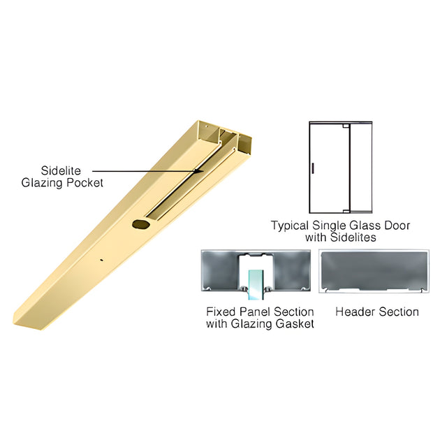 CRL Polished Brass Custom Length 4-1/2" One Pocket Single Sided Door Header