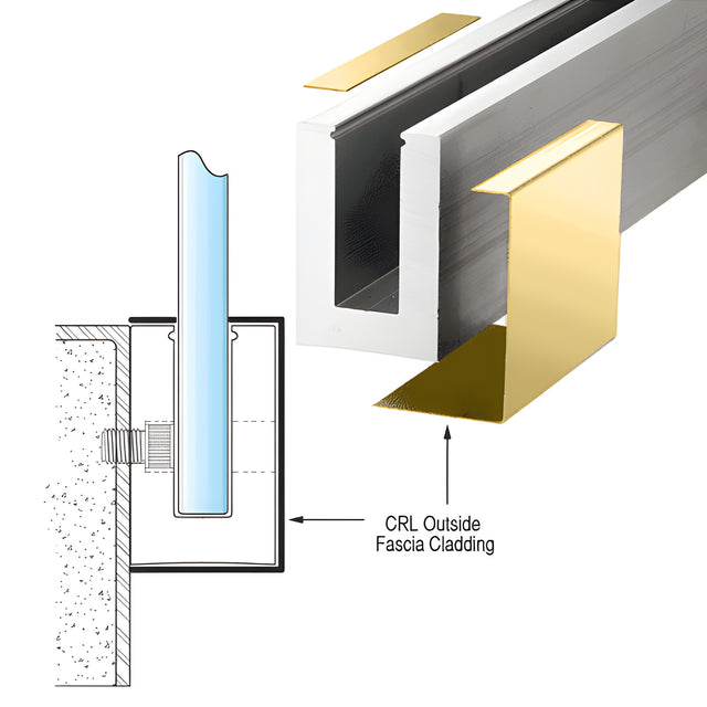 CRL Polished Brass L25S Series Outside Fascia Cladding