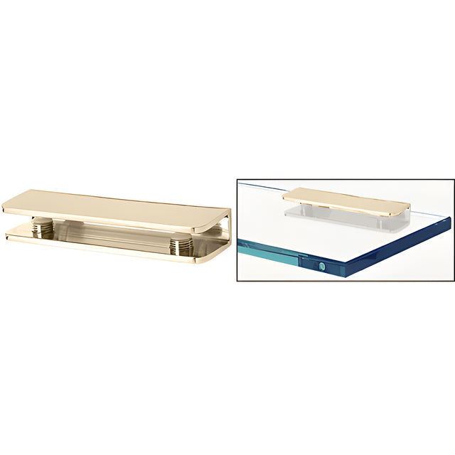 CRL Polished Brass Rectangular Interior Shower Shelf Clamp