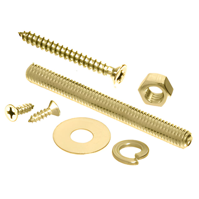 CRL Polished Brass Replacement Screw Packs for Bar Mount Foot Railing Brackets