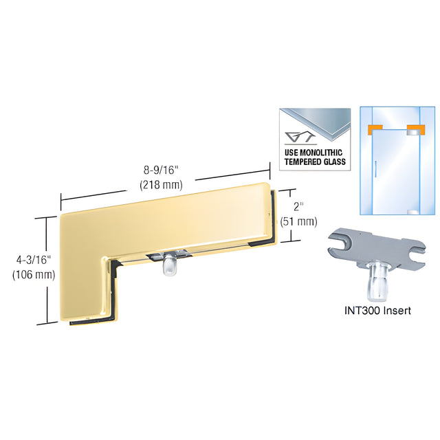 CRL Polished Brass Sidelite Transom Patch With 1NT300 Insert